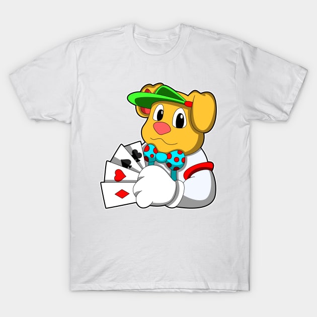 Dog at Poker with Cards T-Shirt by Markus Schnabel